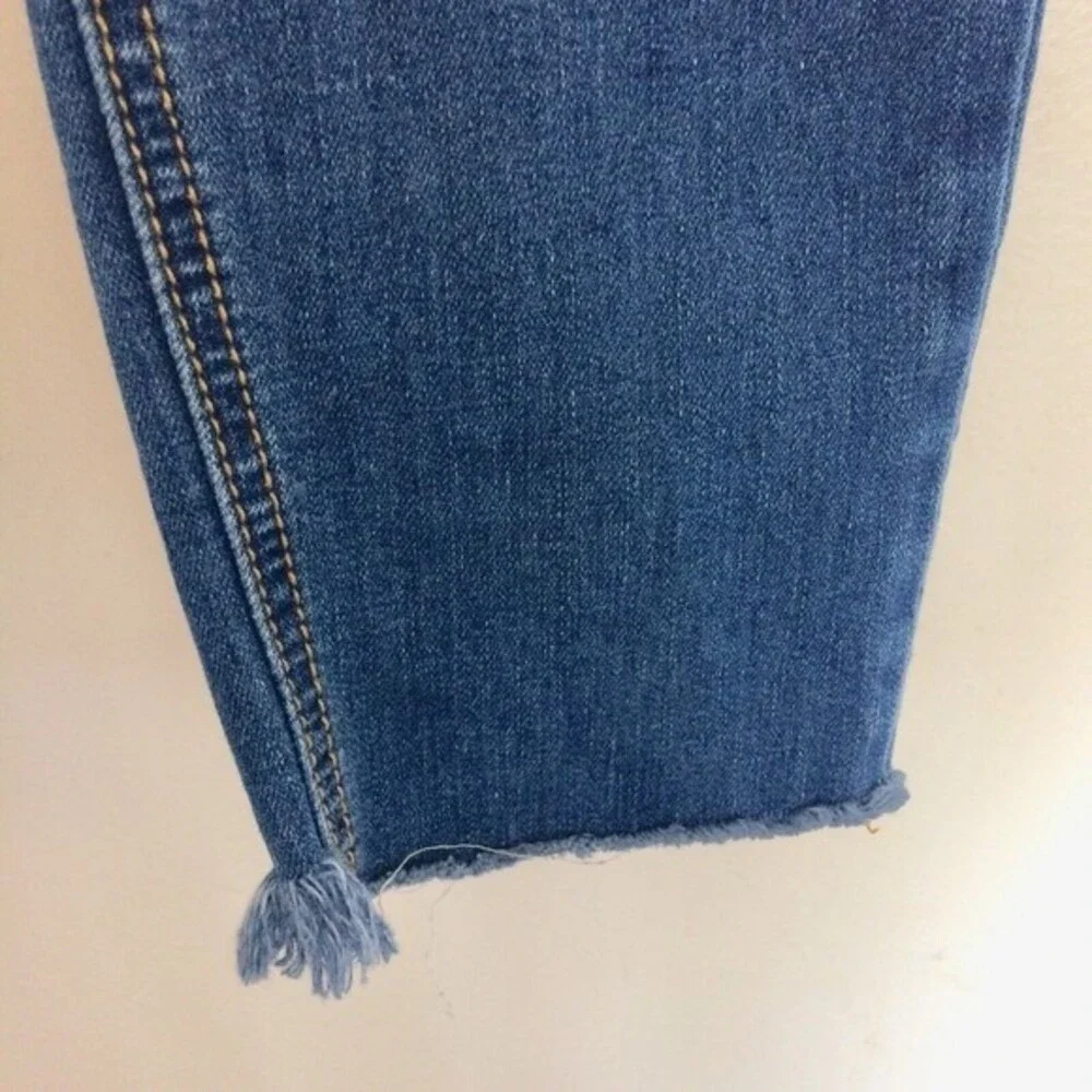 Blue Age Womens Destroyed Ripped Distressed Skinny Jeans Release Hem Cuff Size 7
